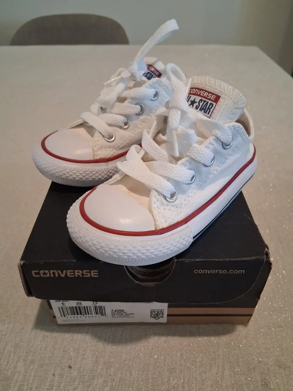 Converse Chuck Taylor All Star Infant Toddler Low Top Shoes White Size 6 With...